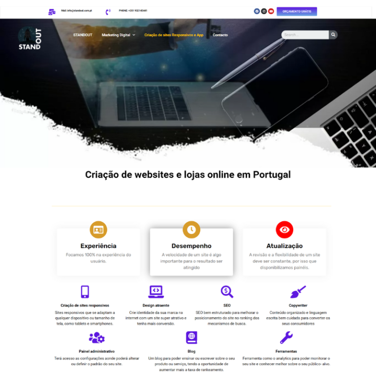 Criação de websites e lojas online em Portugal